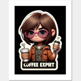 Moody Barista Queen: Reigning Over Espresso with a Frown Posters and Art